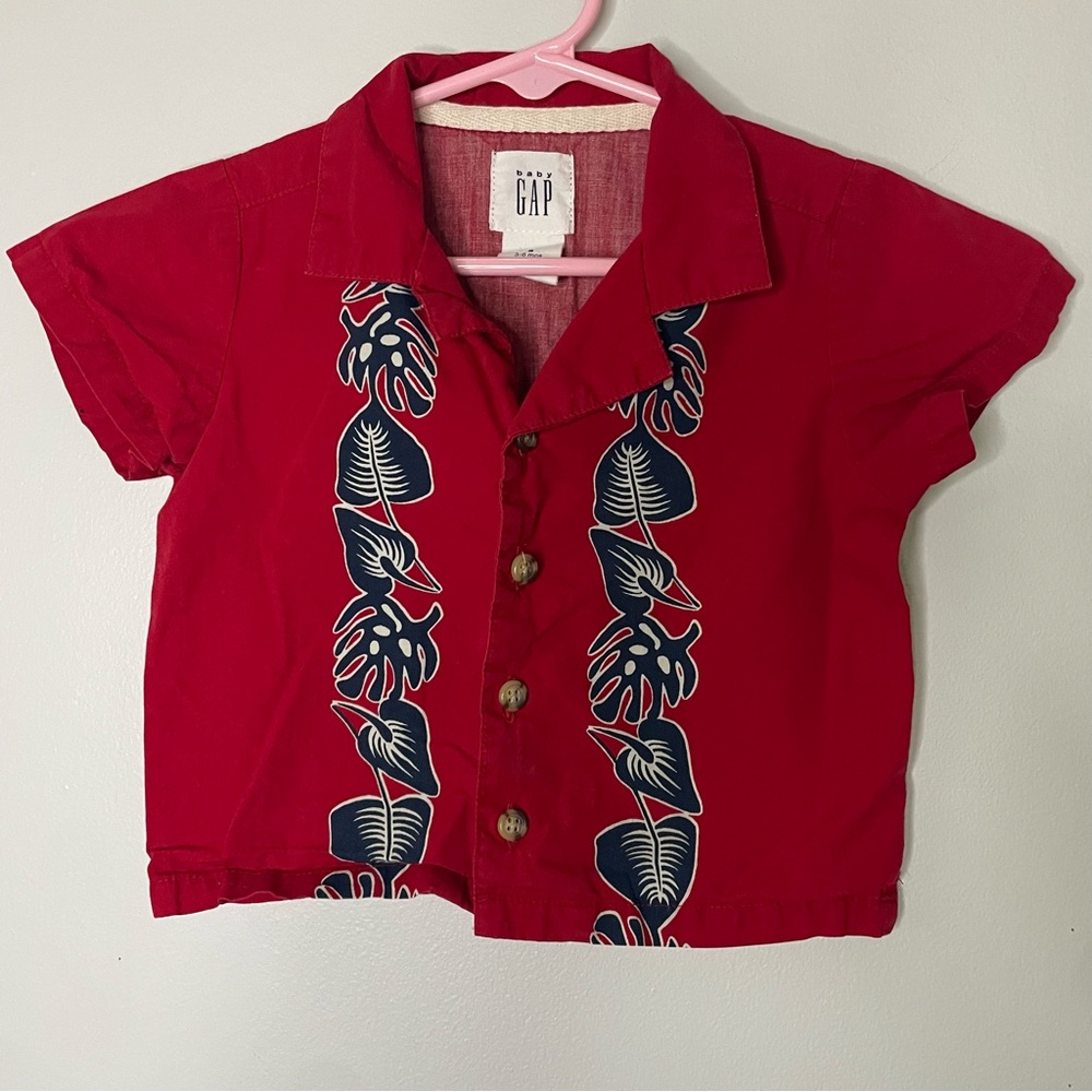 Vintage Y2K Red Kids Hawaiian Shirt